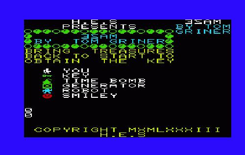 3d Maze title screen for Vic-20